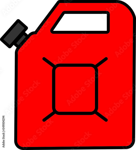 Gasoline canister icon. Sign for oil producing company. Crude Oil Prices. Fuel Canister Flat Icon. Fuel Design Concept. Jerrycan Vector illustration