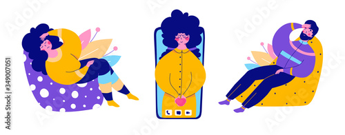 Modern family psychotherapy, vector flat cartoon illustration.