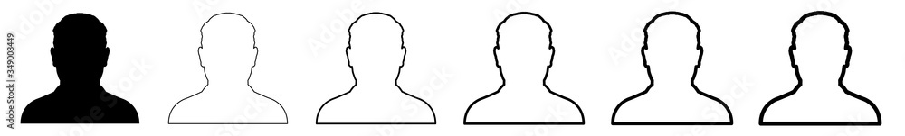 User Icon Black Line | Avatar Illustration | Client Symbol | Member Profile Logo | Login Head Sign | Isolated | Variations User Icon Black Line | Avatar Illustration | Client Symbol | Member Profile Logo | Login Head Sign | Isolated | Variations