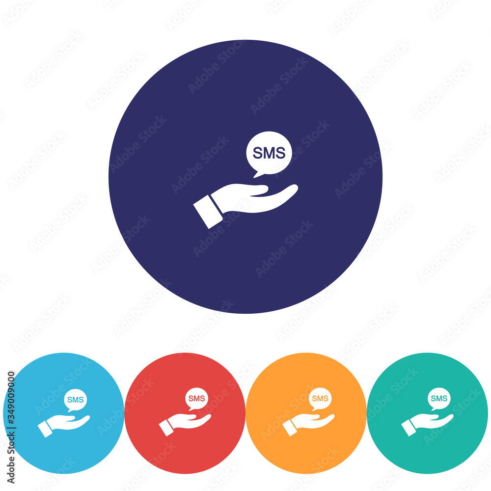 SMS in the hand icon , lorem ipsum Flat design SMS in the hand icon , lorem ipsum Flat design