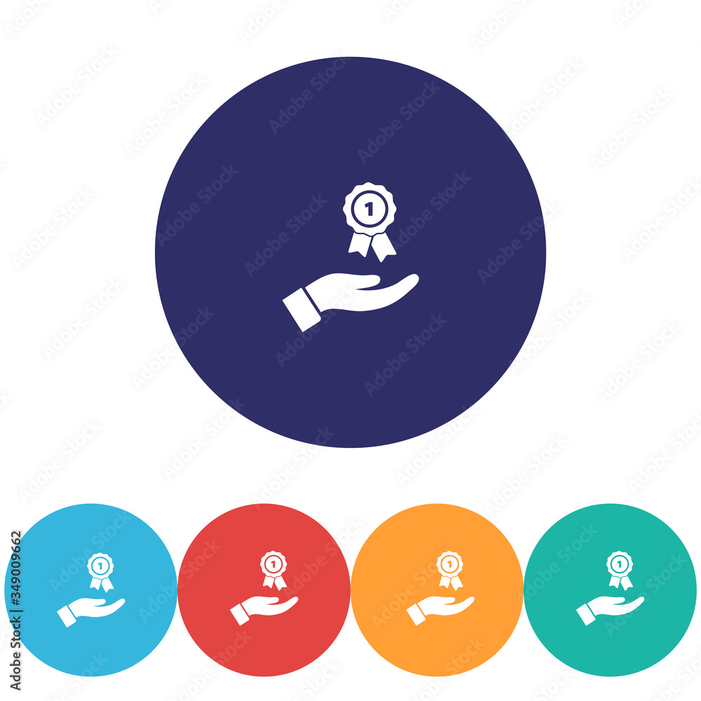 Prize in the hand icon , lorem ipsum Flat design Prize in the hand icon , lorem ipsum Flat design