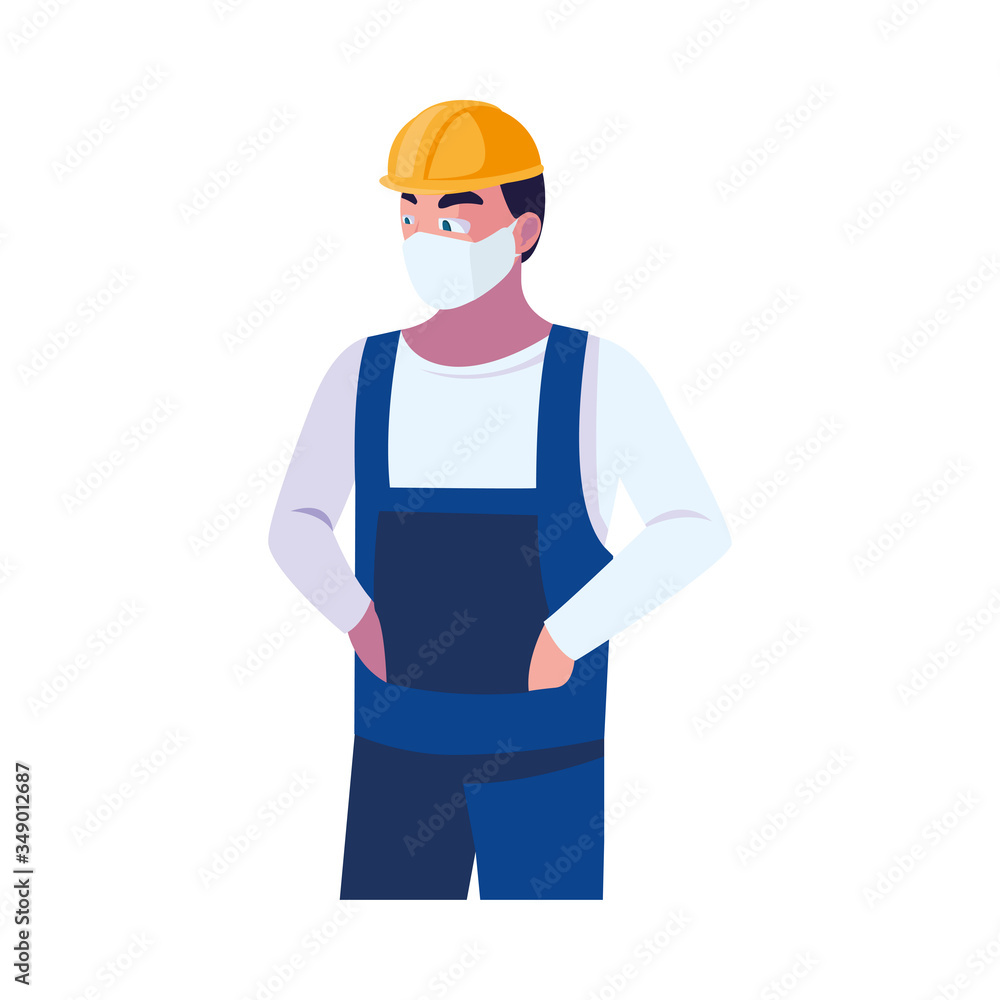 Industry operator wearing face mask at work Industry operator wearing face mask at work