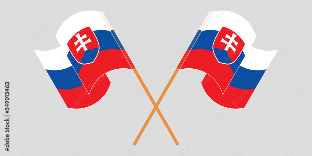 Crossed and waving flags of Slovakia Crossed and waving flags of Slovakia