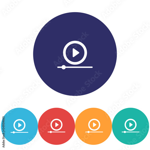 Play vector icon , lorem ipsum Flat design