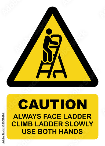 Ladder safety sign. Ladder icon. Vector icon isolated on white background.