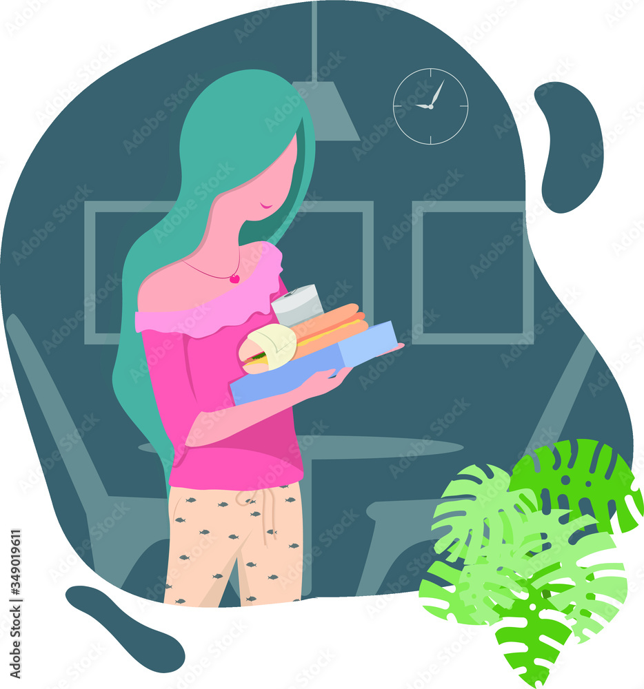 Cute Girl Eating Junk Food In The Living Room With A Lot Of Fast Food cute-girl-eating-junk-food-in-the-living-room-with-a-lot-of-fast-food