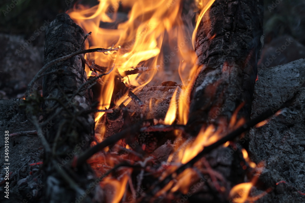 ognisko ogień płomień ciepło płomienie  - obrazy, fototapety, plakaty 