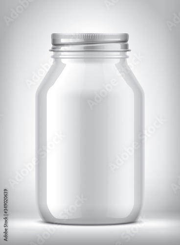 Glass Jar on background. 