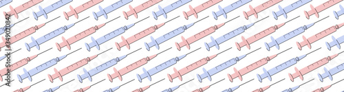 seringue vaccin bleu et rose