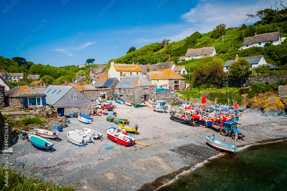 Small harbour of Cadgwith in Cornwall, UK