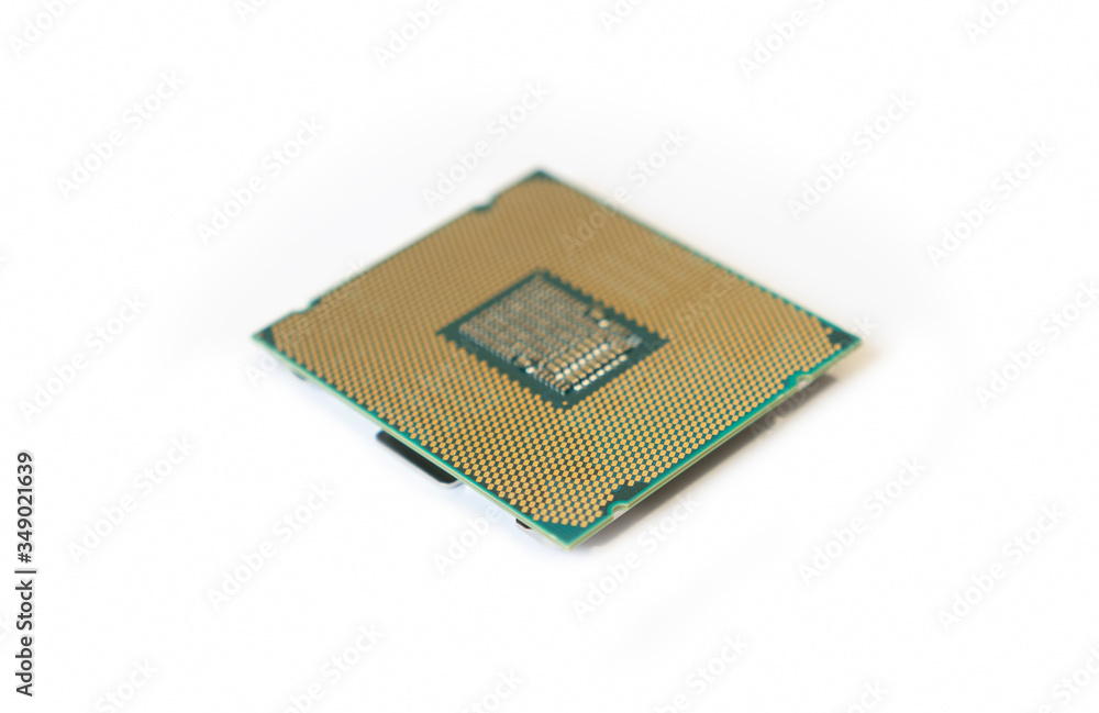 The computer the processor on a white background The computer the processor on a white background