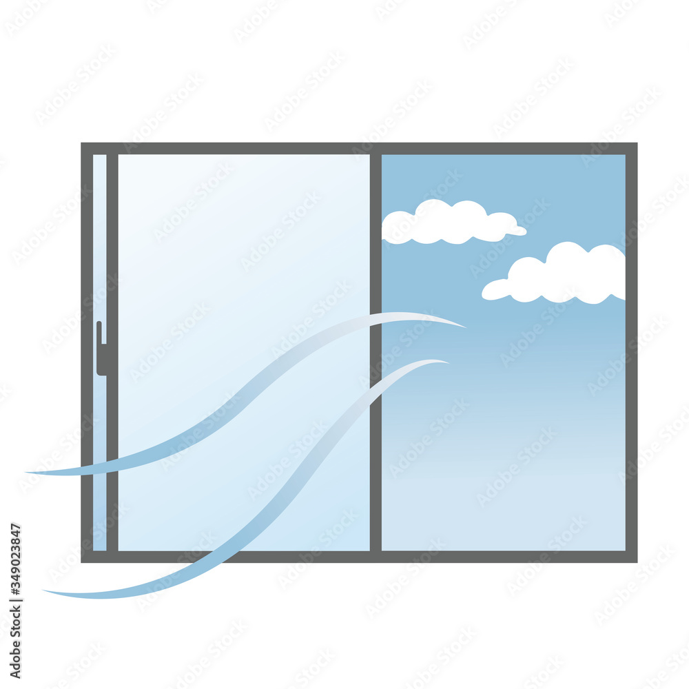 室内の換気のイラスト 窓 雲 Stock Vector Adobe Stock