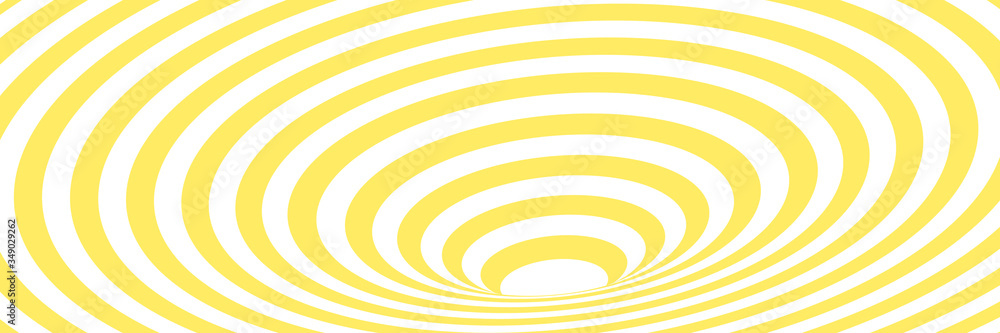Vector abstract illustration of vortex with stripes. Trendy 3d background in op art style, optical illusion. Long horizontal banner Vector abstract illustration of vortex with stripes. Trendy 3d background in op art style, optical illusion. Long horizontal banner