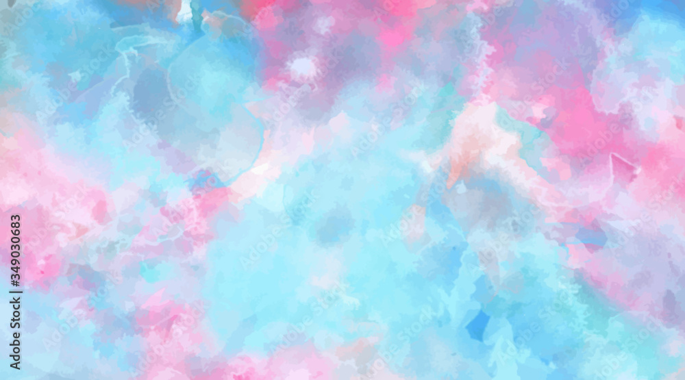 Beautiful wallpaper HD splash watercolor multicolor blue pink, pastel color, abstract texture background.  For google slides/lettering background. Rainbow color, sky, brush strokes wash, Galaxy style.