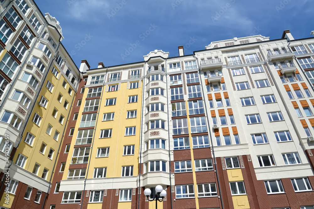 New residential complex, view from below. Zelenogradsk, Kaliningrad region