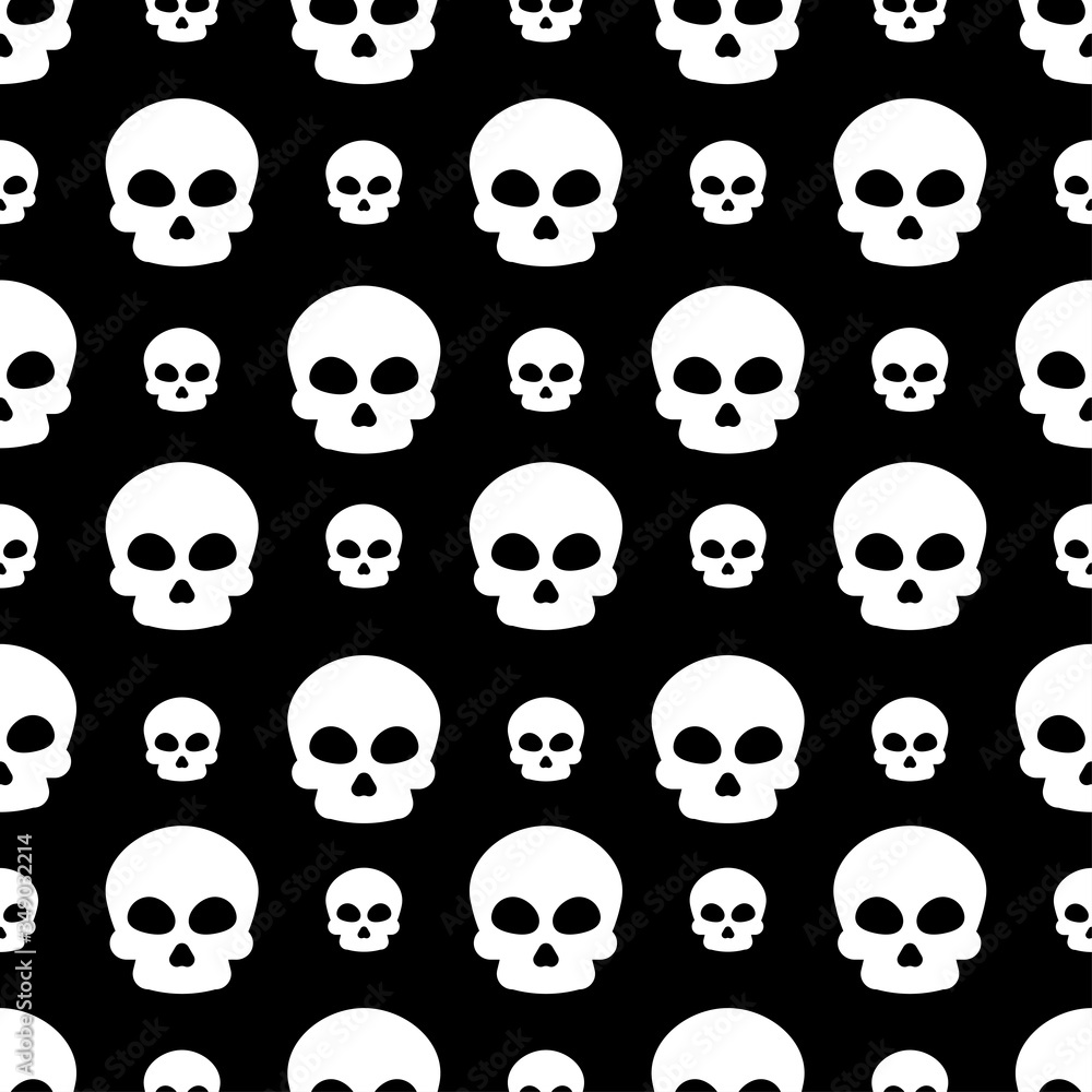 Vector seamless pattern with skulls