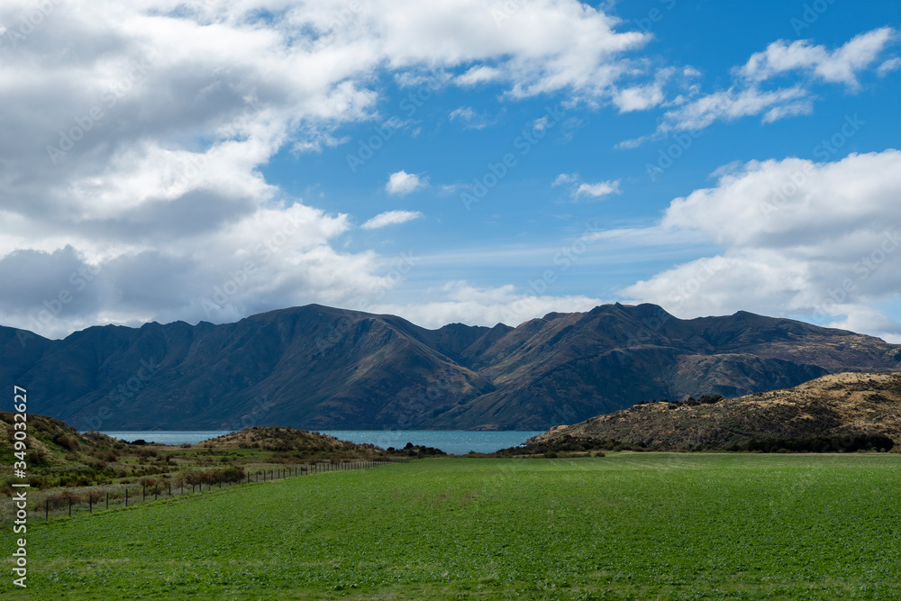 A View of Lake Wanaka from the Wanaka-Mount Aspiring Road, South Island, New Zealand A View of Lake Wanaka from the Wanaka-Mount Aspiring Road, South Island, New Zealand
