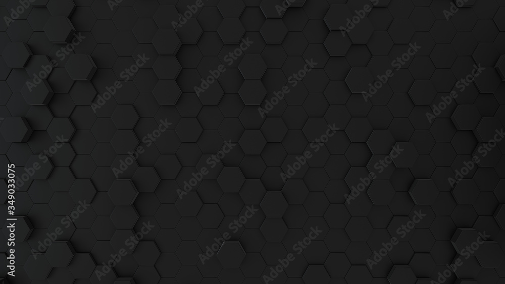 Abstract Honeycomb Background wide angle. Black 3D of hexagon beehive. Great modern trends. Light, minimal, moving hexagonal grid. Loopable Abstract Honeycomb Background wide angle. Black 3D of hexagon beehive. Great modern trends. Light, minimal, moving hexagonal grid. Loopable