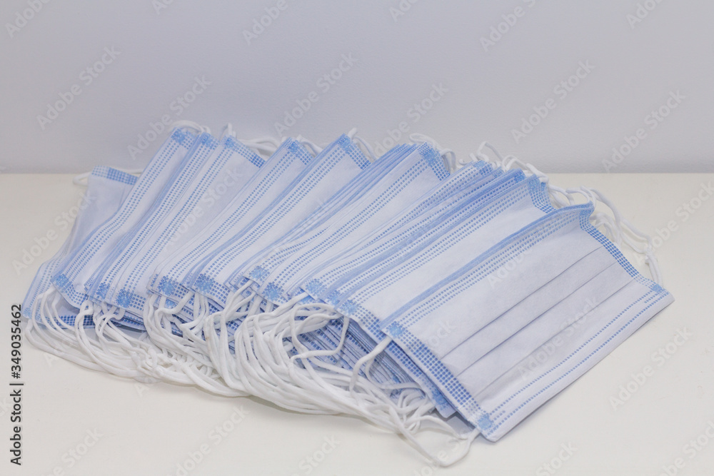 A pile of disposable face masks during the covid19 pandemic