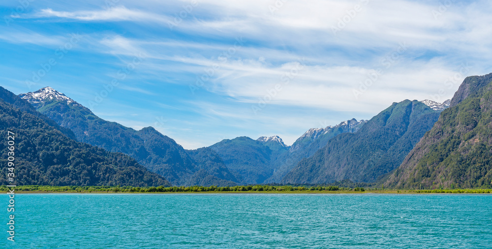 Panorama of All Saints Lake (Lago Todos los Santos) in the Chilean Lake District near Puerto Varas and Puerto Montt, Chile. Panorama of All Saints Lake (Lago Todos los Santos) in the Chilean Lake District near Puerto Varas and Puerto Montt, Chile.