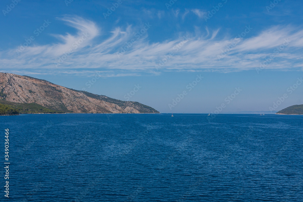 Naklejka premium Exit from the port of Stari Grad to the open sea