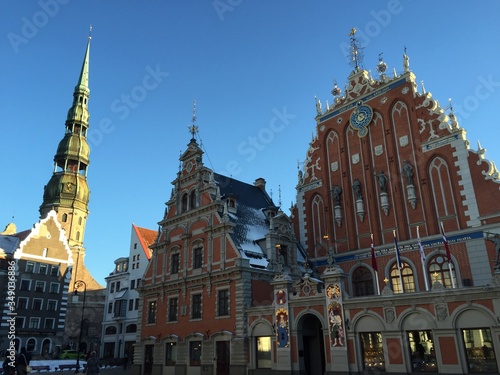 Fototapeta Naklejka Na Ścianę i Meble -  Rathaus in Riga Lettland im Winter 2015