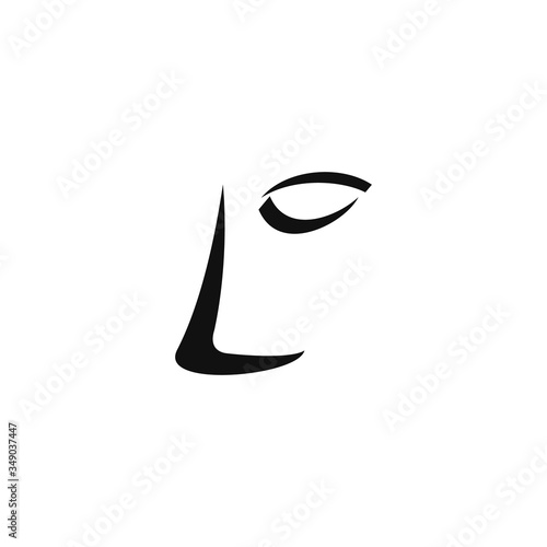 Quick sketch of human face on white background. Vector hand drawn illustration