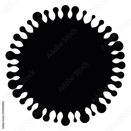 Virus sign. Symbol of coronavirus and COVID-19 desease. Simple flat black vector icon