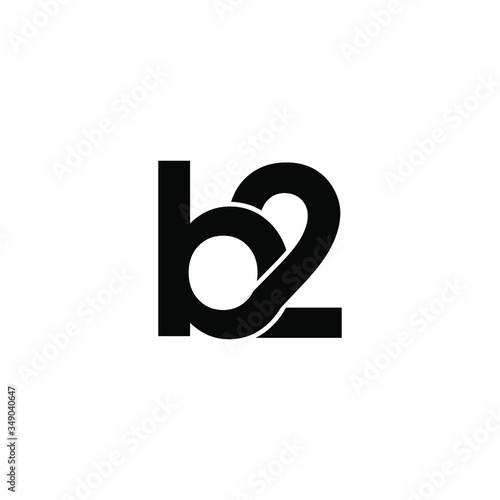 b2 letter original monogram logo design