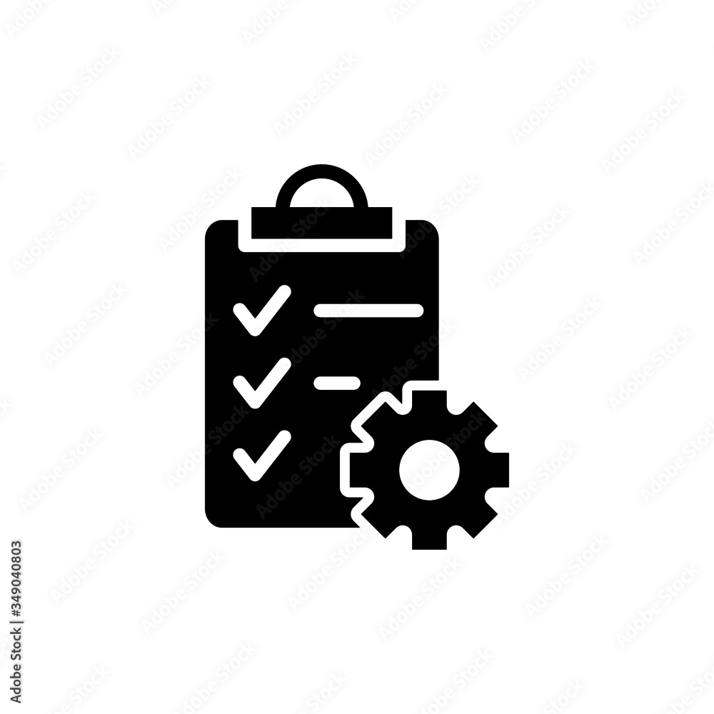Checklist and gear icon, Project management vector icon, management ...