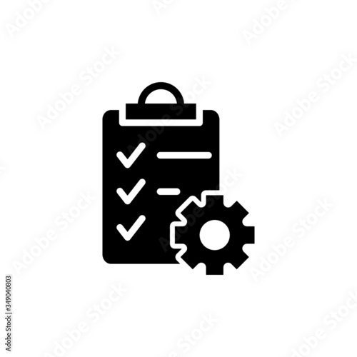 Checklist and gear icon, Project management vector icon, management plan icon vector