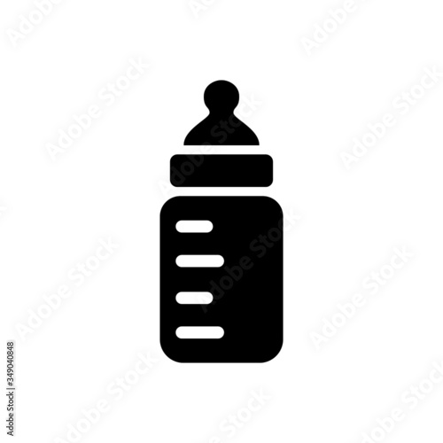 feeding bottle icon in line art style, baby symbol, milk bottle icon vector