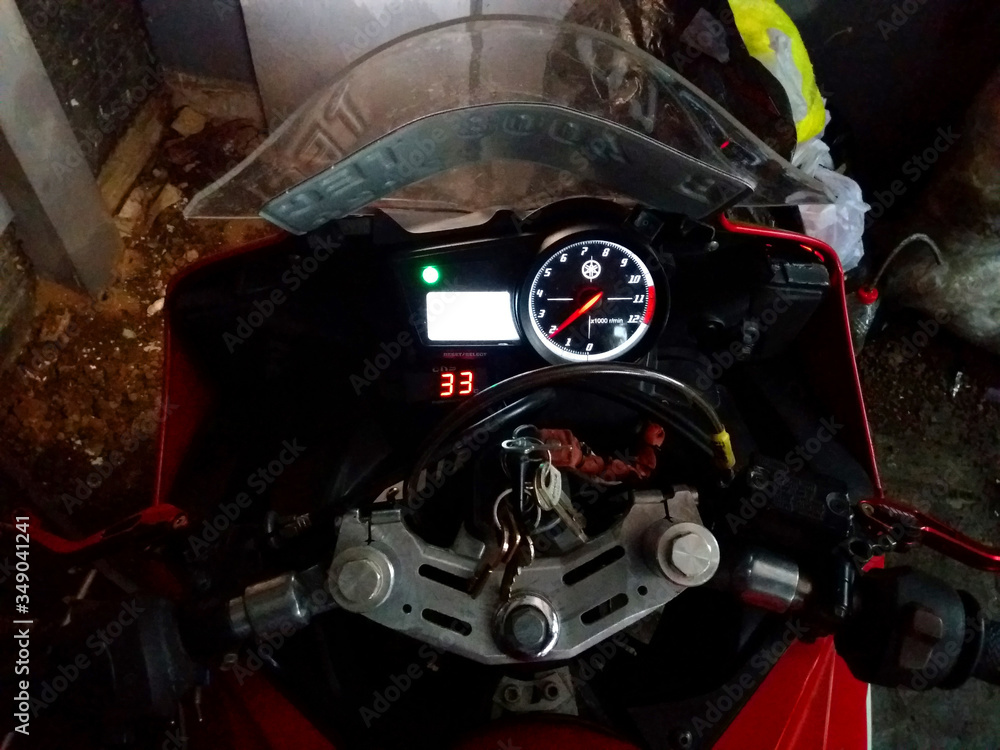 Fototapeta premium A dashboard of a racing motorcycle