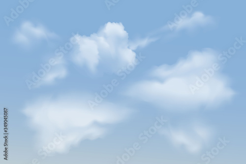 Blue sky and clouds. Vector background design