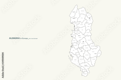 albania map. vector map of ...