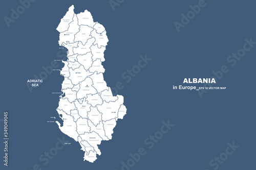 albania map. vector map of ...