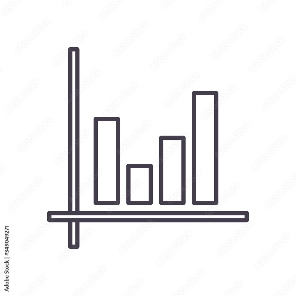 Infographic bars line style icon vector design Infographic bars line style icon vector design