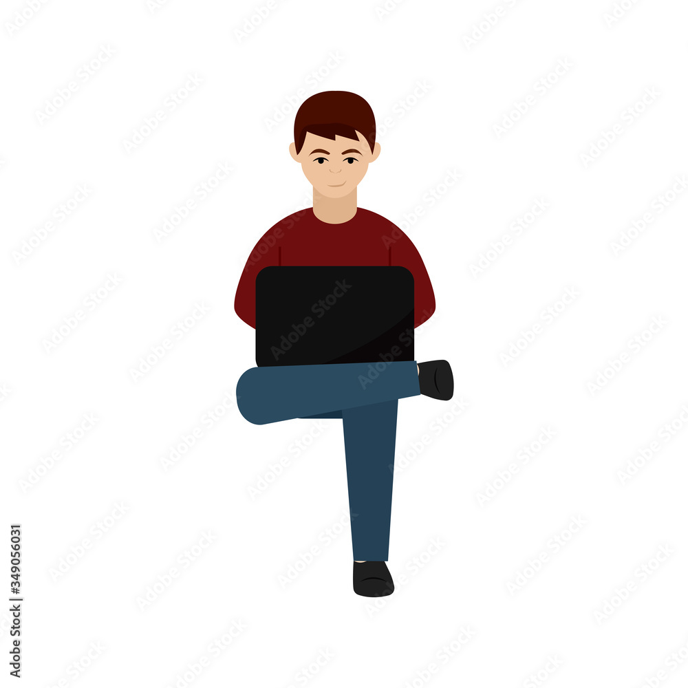 Isolated man sitting Isolated man sitting