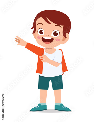 happy cute little kid boy wear a clothes
