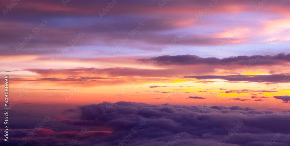 Sunset sky background vivid color sky background. view from plane. Sunset sky background vivid color sky background. view from plane.
