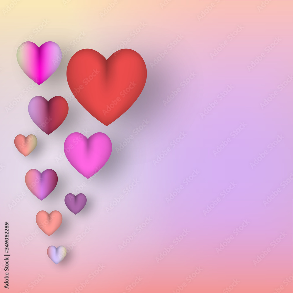 Colorful Background with Love Symbols