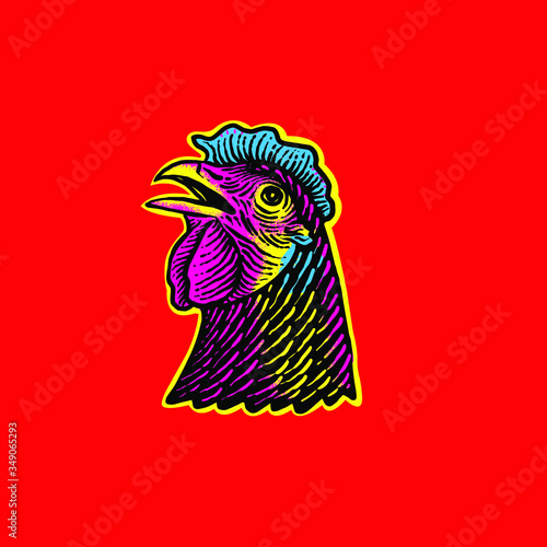 Chicken head vector design 