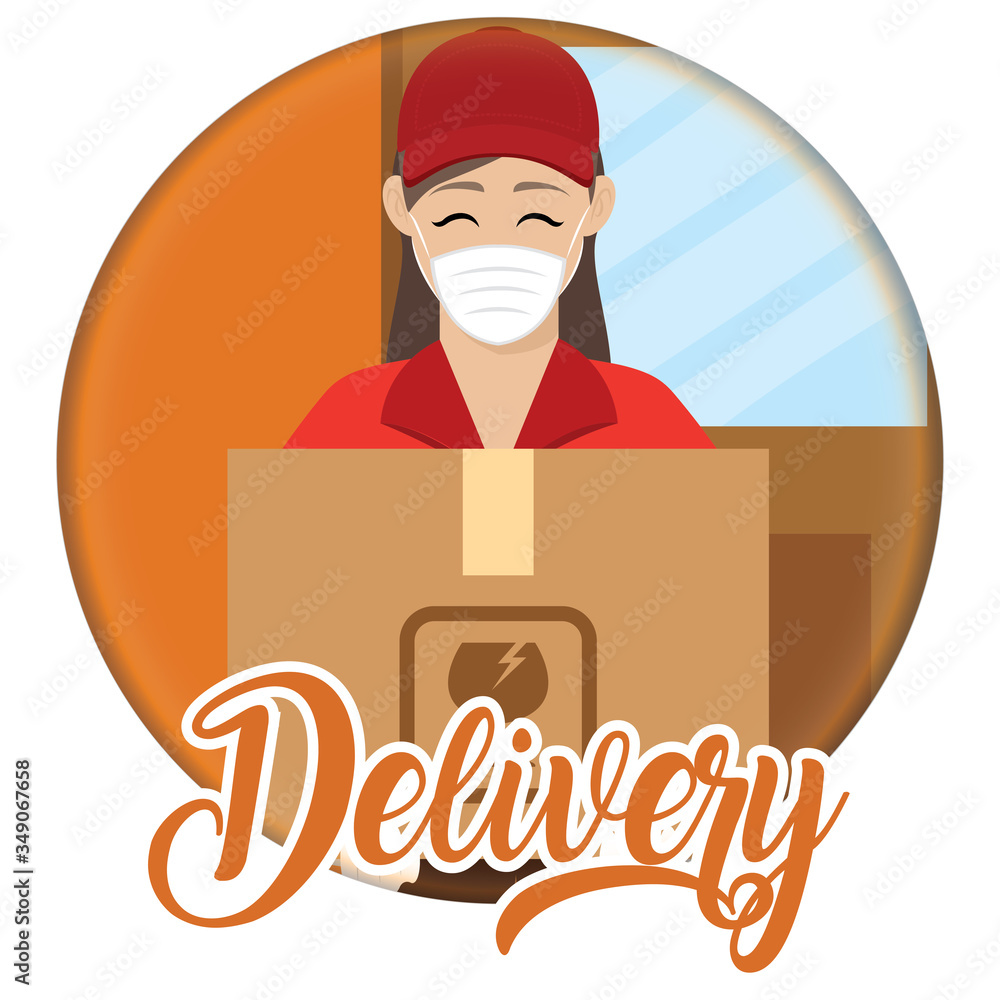 Delivery woman with a package Delivery woman with a package
