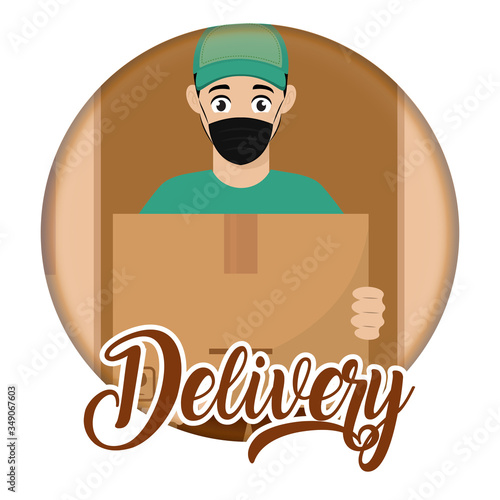 Delivery man with a package