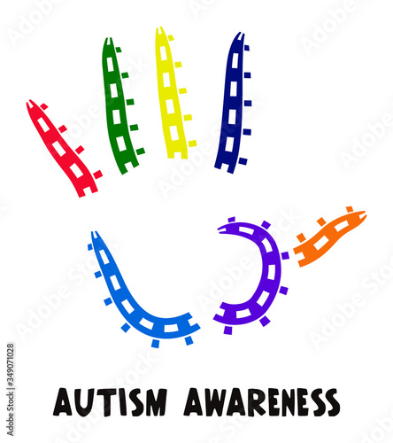 Autism Awareness Day. Hand concept colorful vector.