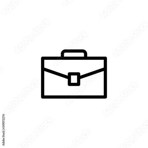 Portfolio bag icon, black line art icon on white background vector illustration for website, mobile application, presentation, infographic, Business bag concept sign design