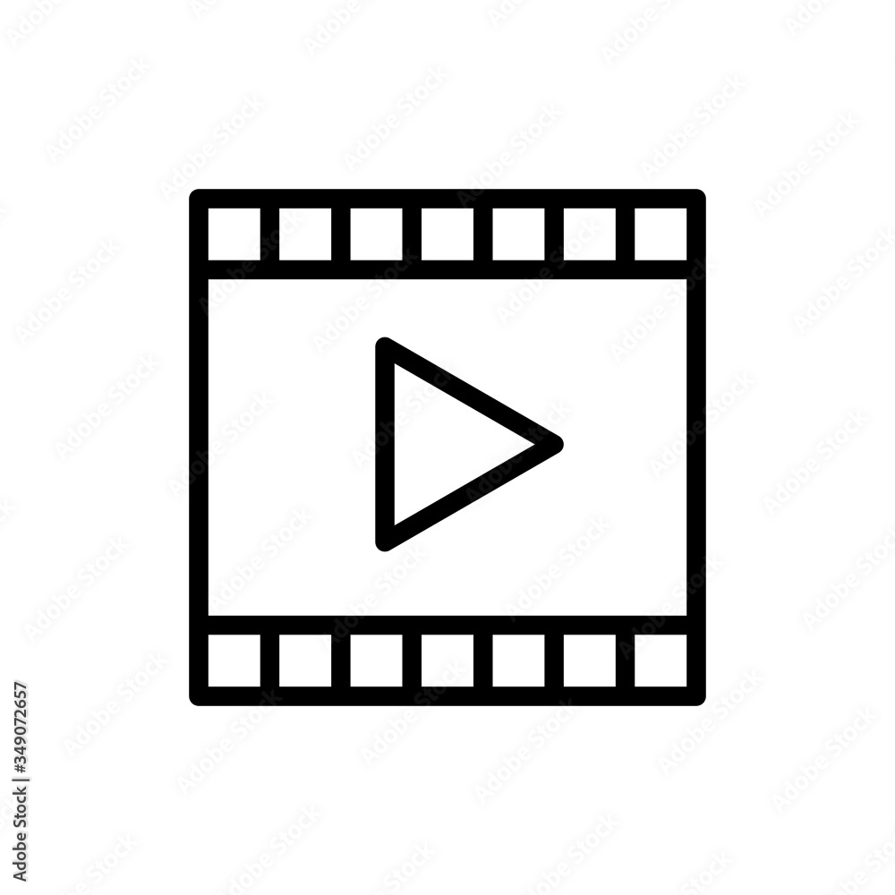 Film or Movie icon on white background vector illustration for website and mobile application Film strip concept sign, black line art style icon Vector illustration Film or Movie icon on white background vector illustration for website and mobile application Film strip concept sign, black line art style icon Vector illustration
