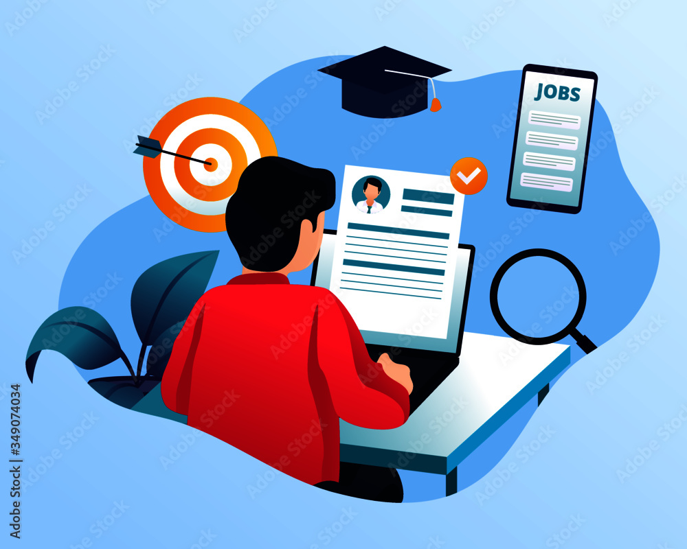 Writing A Cv Resume Illustration Concept A Man Writing Business Resume writing-a-cv-resume-illustration-concept-a-man-writing-business-resume