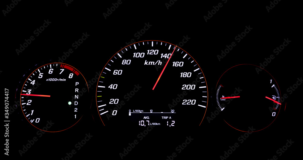 Fototapeta premium speedometer on black background