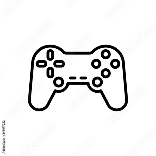 game controller icon in line art style, vector illustration eps 10